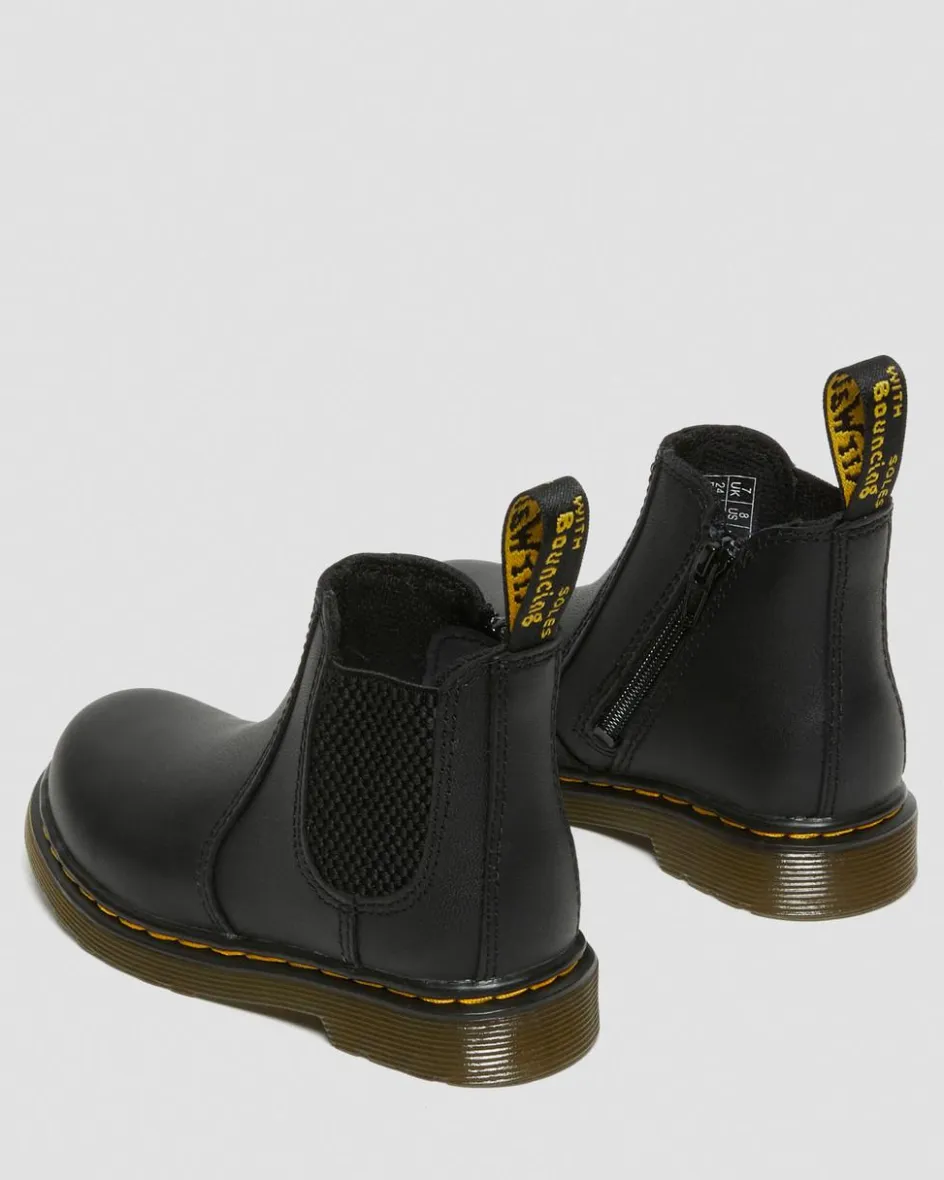 Dr. Martens Infant & 0-1 Years|Toddler & 2-4 Years*Infant/Toddler 2976 Softy T Leather Chelsea Boots in Black Black — Softy T