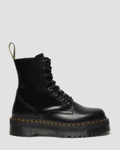 Dr. Martens New And Featured|Boots*Jadon Boot Smooth Leather Platforms in Black Black — Polished Smooth