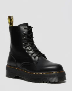 Dr. Martens New And Featured|Boots*Jadon Boot Smooth Leather Platforms in Black Black — Polished Smooth
