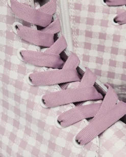 Dr. Martens Platform Boots|Boots*Jadon Heart Gingham Leather Platform Boots in White White+Dusty Rose — Smooth+Gingham Print