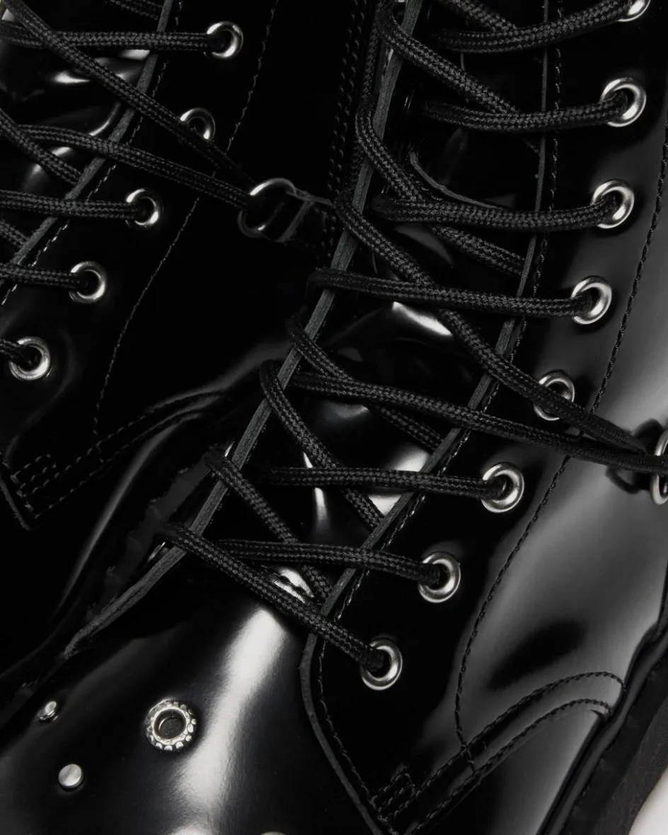 Dr. Martens Last Chance Styles|Last Chance Styles*JADON HI STUDDED BUTTERO LEATHER PLATFORM BOOTS in Black Buttero BLACK BUTTERO — Buttero
