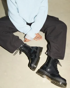 Dr. Martens Boots*Jadon White Stitch Polished Smooth