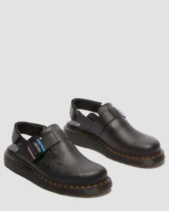 Dr. Martens Mules|Sandals*Jorge II BT21 Leather Slingback Mules in Black Black — Nappa Leather