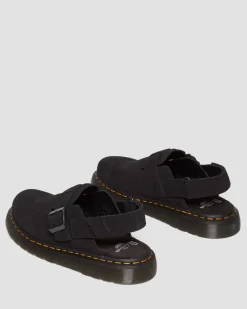 Dr. Martens Mules|Shoes*Jorge II Suede Slingback Mules in Black Black — E.H.Suede