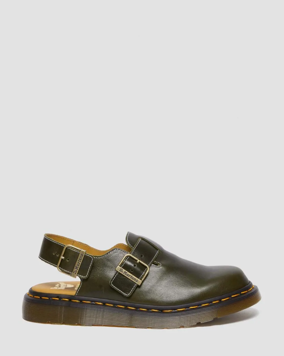 Dr. Martens Last Chance Styles|Last Chance Styles*Jorge Made in England Classic Leather Slingback Mules in Dark Green DARK GREEN — Classic Calf