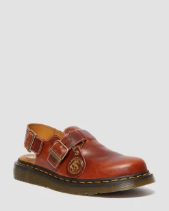 Dr. Martens Last Chance Styles|Last Chance Styles*Jorge Made in England Classic Leather Slingback Mules in Heritage Tan HERITAGE TAN — Classic Calf