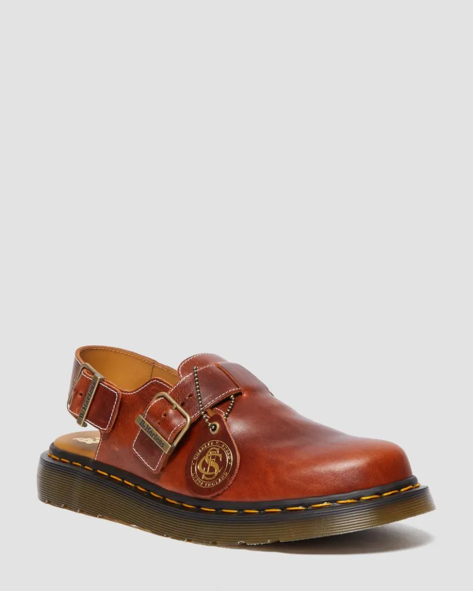 Dr. Martens Last Chance Styles|Last Chance Styles*Jorge Made in England Classic Leather Slingback Mules in Heritage Tan HERITAGE TAN — Classic Calf