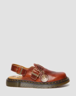 Dr. Martens Last Chance Styles|Last Chance Styles*Jorge Made in England Classic Leather Slingback Mules in Heritage Tan HERITAGE TAN — Classic Calf