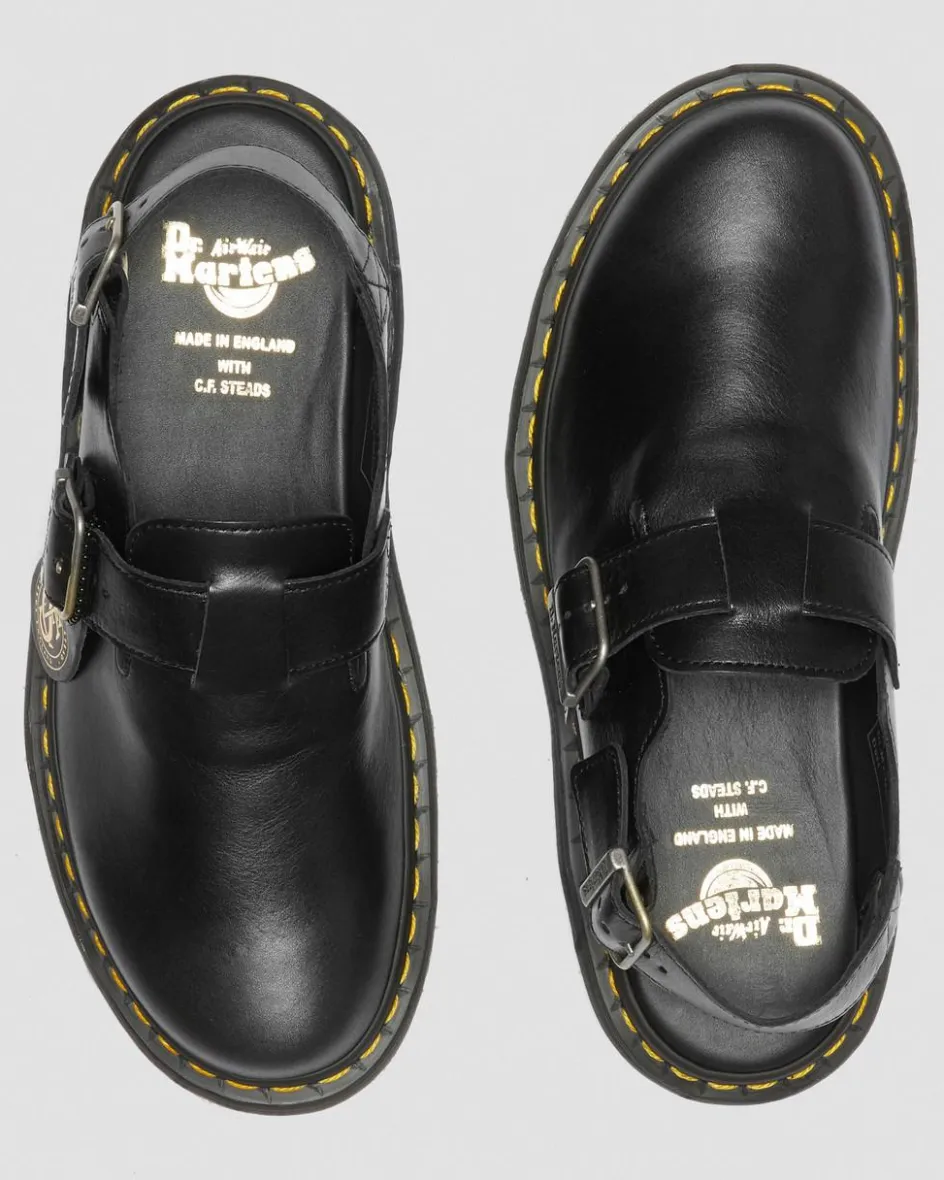 Dr. Martens Last Chance Styles|Last Chance Styles*Jorge Made in England Leather Slingback Mules in Black Black — Classic Calf
