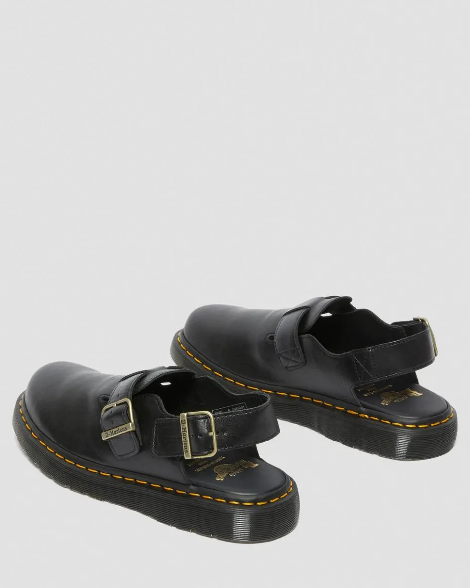 Dr. Martens Last Chance Styles|Last Chance Styles*Jorge Made in England Leather Slingback Mules in Black Black — Classic Calf