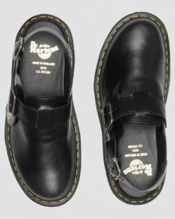 Dr. Martens Last Chance Styles|Last Chance Styles*Jorge Made in England Leather Slingback Mules in Black Black — Classic Calf