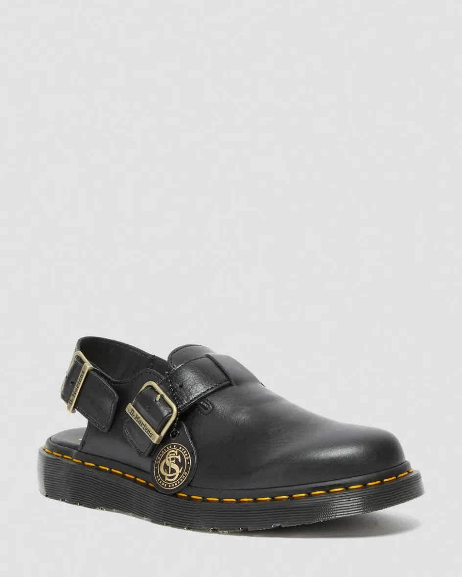 Dr. Martens Last Chance Styles|Last Chance Styles*Jorge Made in England Leather Slingback Mules in Black Black — Classic Calf