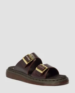 Dr. Martens Slides|New And Featured*Josef Two Strap Atlas Leather Sandals in Charro Charro — Atlas