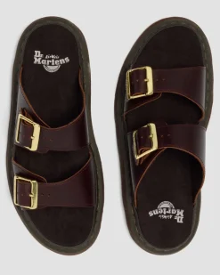 Dr. Martens Slides|New And Featured*Josef Two Strap Atlas Leather Sandals in Charro Charro — Atlas