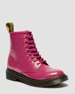 Dr. Martens Last Chance Styles*JUNIOR 1460 GLITTER PATENT LEATHER BOOTS in Fuchsia FUCHSIA+SILVER+GOLD — Nebula Glitter