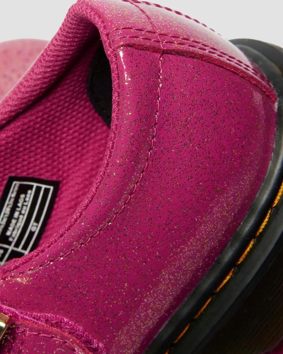 Dr. Martens Last Chance Styles*JUNIOR 8065 GLITTER PATENT LEATHER MARY JANE SHOES in Fuchsia FUCHSIA+SILVER+GOLD — Nebula Glitter