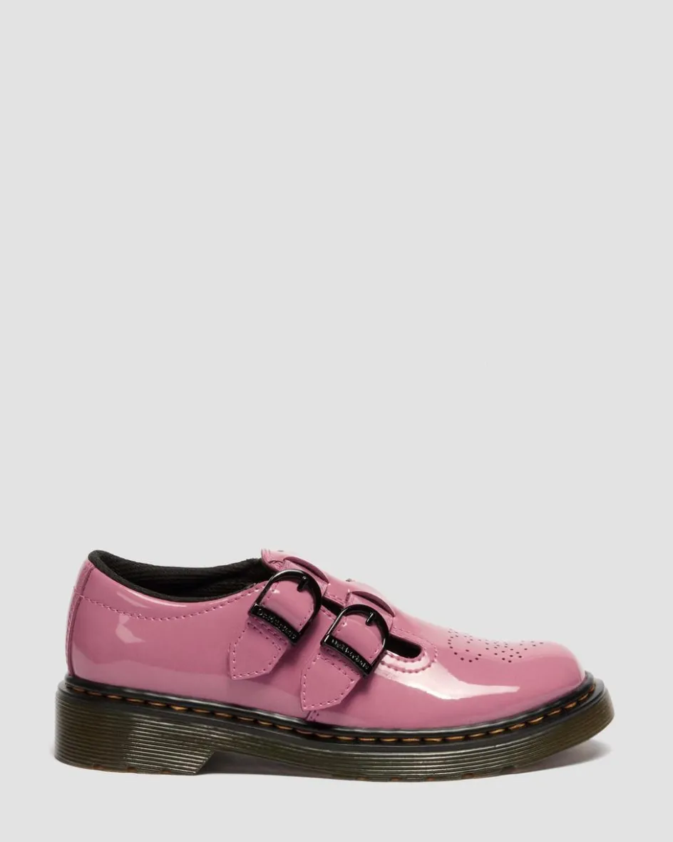 Dr. Martens New And Featured|Junior & 5-7 Years*Junior 8065 Mary Jane Patent Lamper Shoes in Dms Pink DMS PINK — Patent Lamper