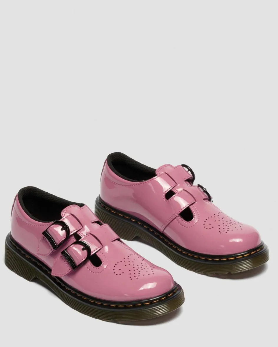Dr. Martens New And Featured|Junior & 5-7 Years*Junior 8065 Mary Jane Patent Lamper Shoes in Dms Pink DMS PINK — Patent Lamper
