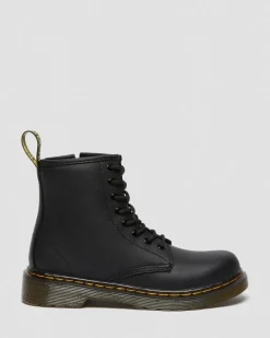 Dr. Martens Junior & 5-7 Years*Junior 1460 Softy T Leather Lace Up Boots in Black Black — Softy T