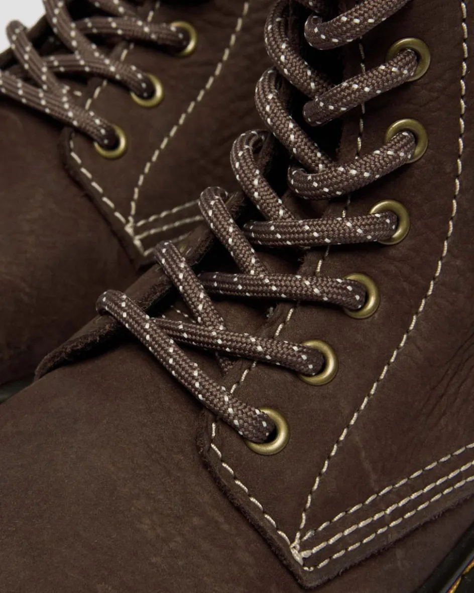 Dr. Martens New And Featured|Junior & 5-7 Years*Junior 1460 Tumbled Nubuck Boots in Dark Brown Dark Brown — Tumbled Nubuck