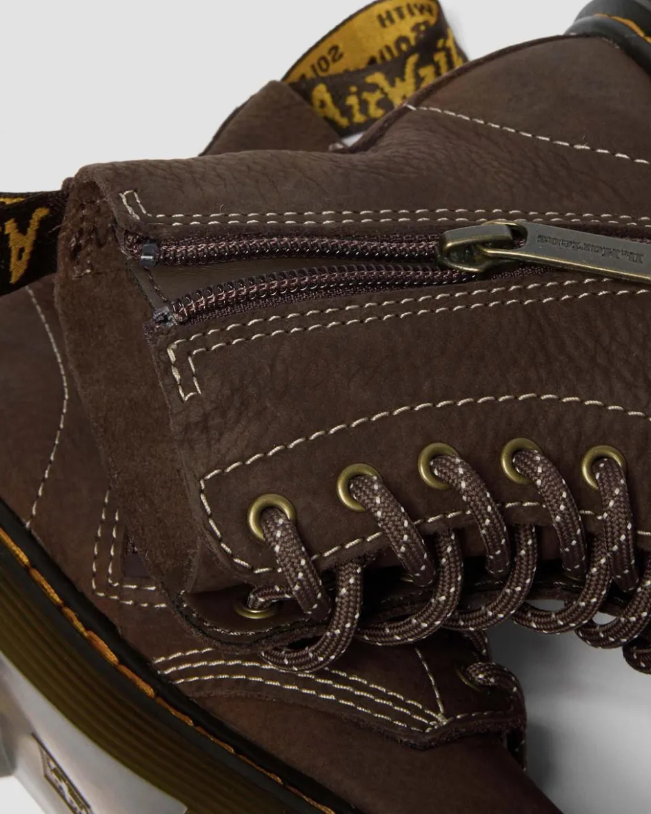 Dr. Martens New And Featured|Junior & 5-7 Years*Junior 1460 Tumbled Nubuck Boots in Dark Brown Dark Brown — Tumbled Nubuck