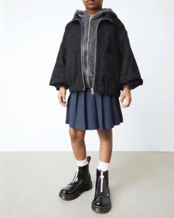 Dr. Martens Last Chance Styles*Junior Heart Nappa Patent Leather Pull-on Boots in Black Black+Pink — Patent Lamper