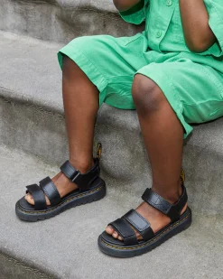 Dr. Martens Junior & 5-7 Years*Junior Klaire Leather Strap Sandals in Black Black — T Lamper