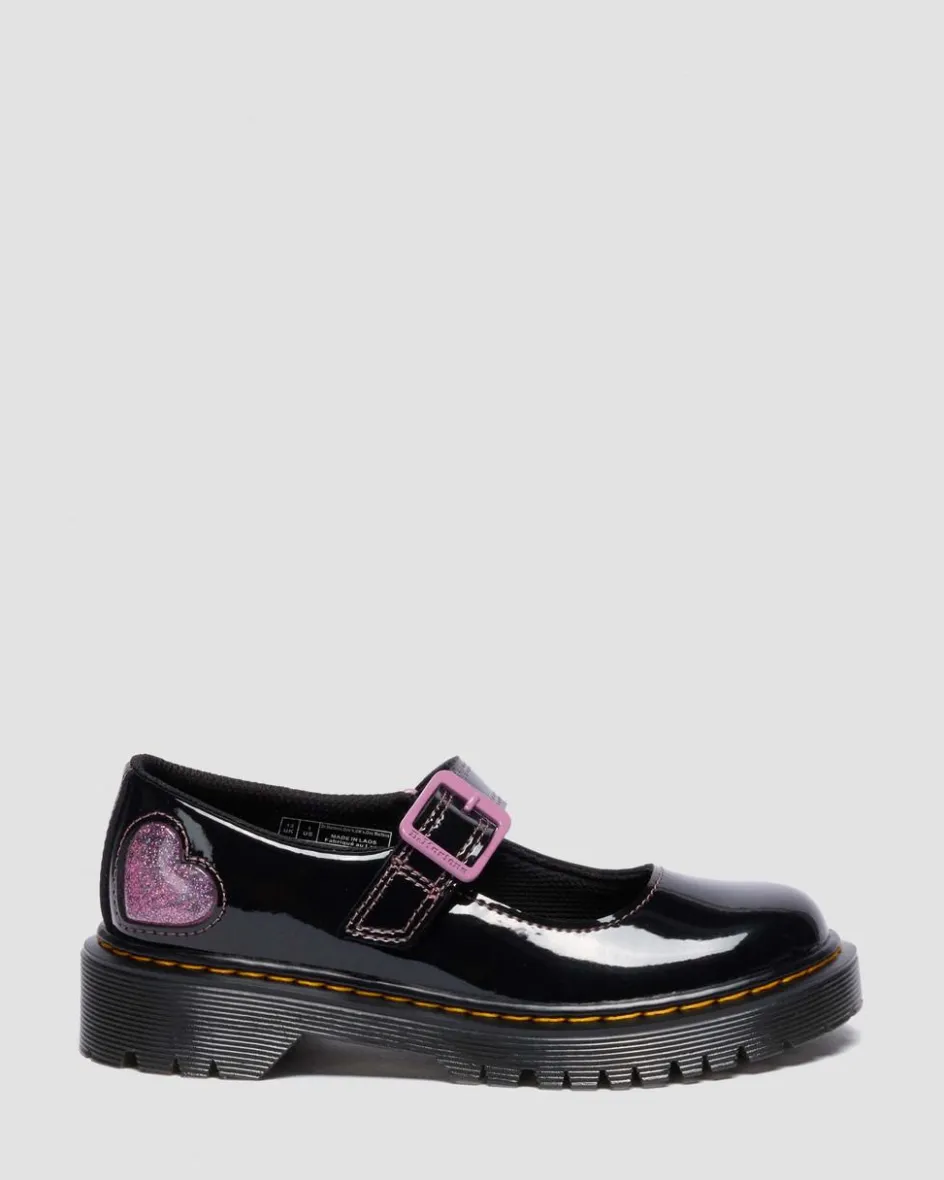 Dr. Martens Junior & 5-7 Years*Junior Mary Jane Bex Patent Lamper Leather Shoes in Black Black — Patent Lamper