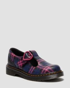 Dr. Martens Last Chance Styles*JUNIOR POLLEY II PINK TARTAN MARY JANE SHOES