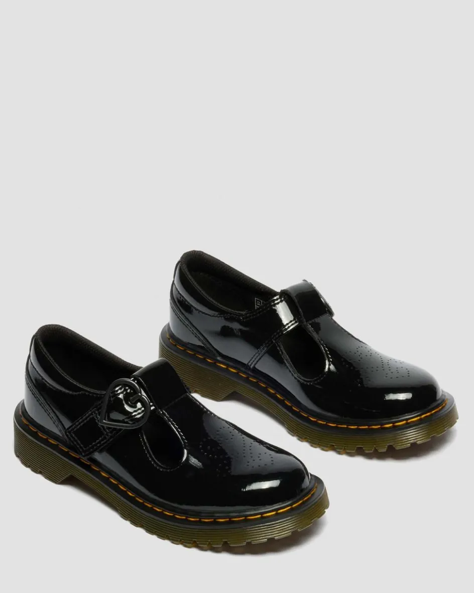 Dr. Martens New And Featured|Junior & 5-7 Years*Junior Polly II Heart Patent Leather Shoes Patent Lamper