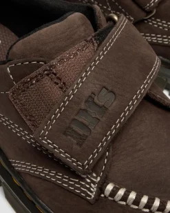 Dr. Martens Junior & 5-7 Years*Junior Raffe Strap Tumbled Nubuck Strap Shoes in Dark Brown Dark Brown — Tumbled Nubuck