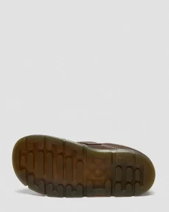 Dr. Martens Junior & 5-7 Years*Junior Raffe Strap Tumbled Nubuck Strap Shoes in Dark Brown Dark Brown — Tumbled Nubuck