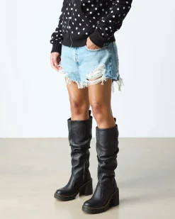 Dr. Martens Tall And Knee High Boots|New And Featured*Kasey Virginia Leather Tall Heeled Boots in Black Black — Virginia