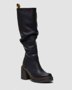 Dr. Martens Tall And Knee High Boots|New And Featured*Kasey Virginia Leather Tall Heeled Boots in Black Black — Virginia