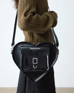 Dr. Martens Accessories|Bags*Kiev Leather Hardware Heart Shaped Bag in Black Black — Kiev