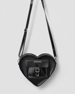 Dr. Martens Accessories|Bags*Kiev Leather Hardware Heart Shaped Bag in Black Black — Kiev