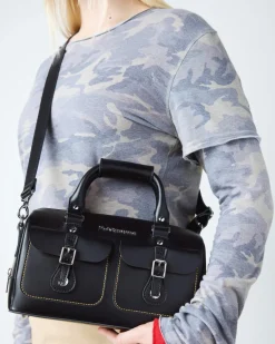 Dr. Martens New And Featured|Accessories*Kiev Leather Top Handle Bag in Black Black — Kiev & Smooth