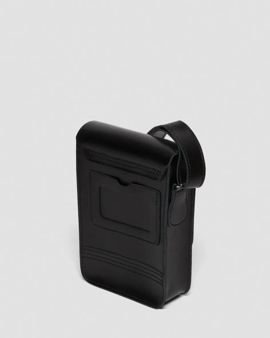 Dr. Martens Last Chance Styles|Last Chance Styles*Leather Vertical Crossbody Bag in Black Black — Kiev & Smooth