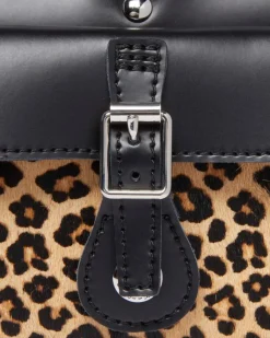 Dr. Martens New And Featured|Accessories*Leopard Print Hair-On Top Handle Bag in Black Black+Tan — Kiev + Mini Leopard Spot Hair On