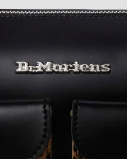 Dr. Martens New And Featured|Accessories*Leopard Print Hair-On Top Handle Bag in Black Black+Tan — Kiev + Mini Leopard Spot Hair On