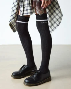 Dr. Martens Last Chance Styles|Last Chance Styles*Long Marl Sock in Black Black — Organic Cotton Blend