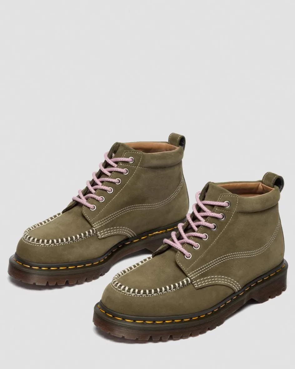 Dr. Martens New And Featured|Boots*Lowell Chukka Nubuck Moc Toe Ankle Boots in Dms Olive DMS OLIVE — Milled Nubuck Wp