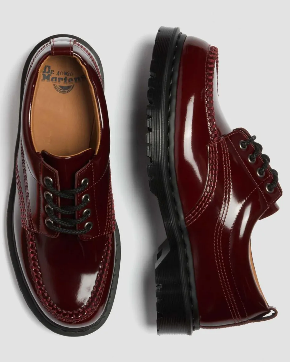Dr. Martens Shoes|New And Featured*Lowell Lacquered Moc Toe Shoes in Cherry Red Cherry Red — Lacquered Leather