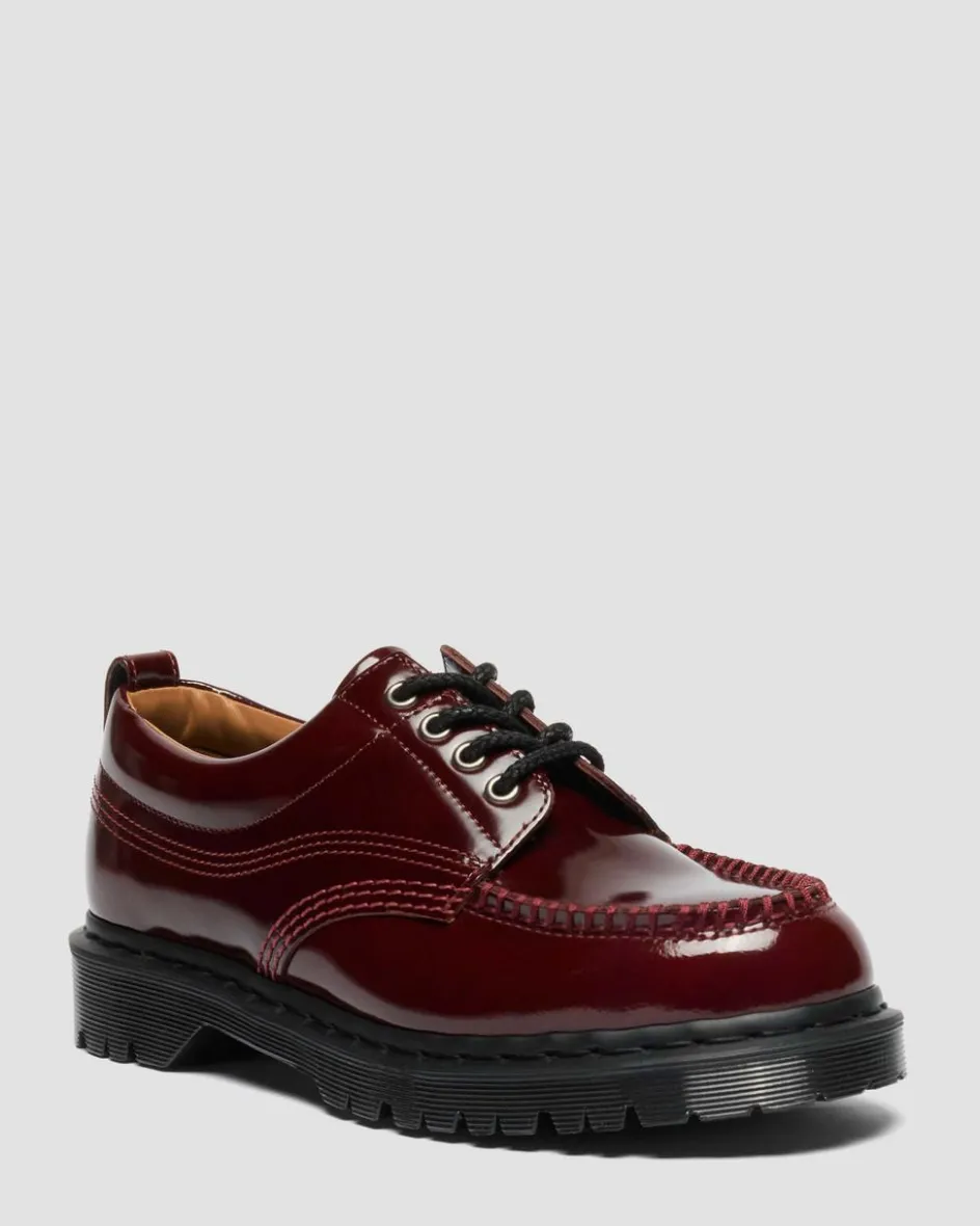 Dr. Martens Shoes|New And Featured*Lowell Lacquered Moc Toe Shoes in Cherry Red Cherry Red — Lacquered Leather