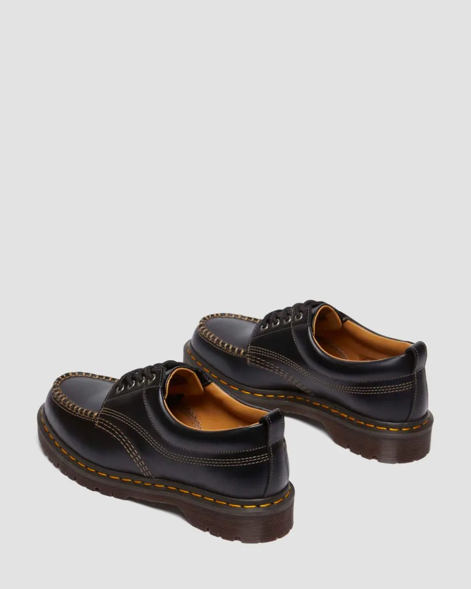 Dr. Martens Shoes|New And Featured*Lowell Leather Moc Toe Shoes in Black Black — Analine