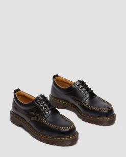 Dr. Martens Shoes|New And Featured*Lowell Leather Moc Toe Shoes in Black Black — Analine