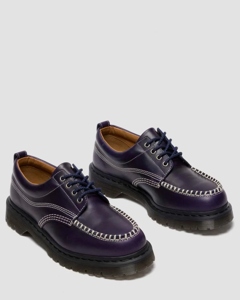 Dr. Martens Last Chance Styles|Last Chance Styles*LOWELL LEATHER MOC TOE SHOES in Midnight Blue MIDNIGHT BLUE — Orleans