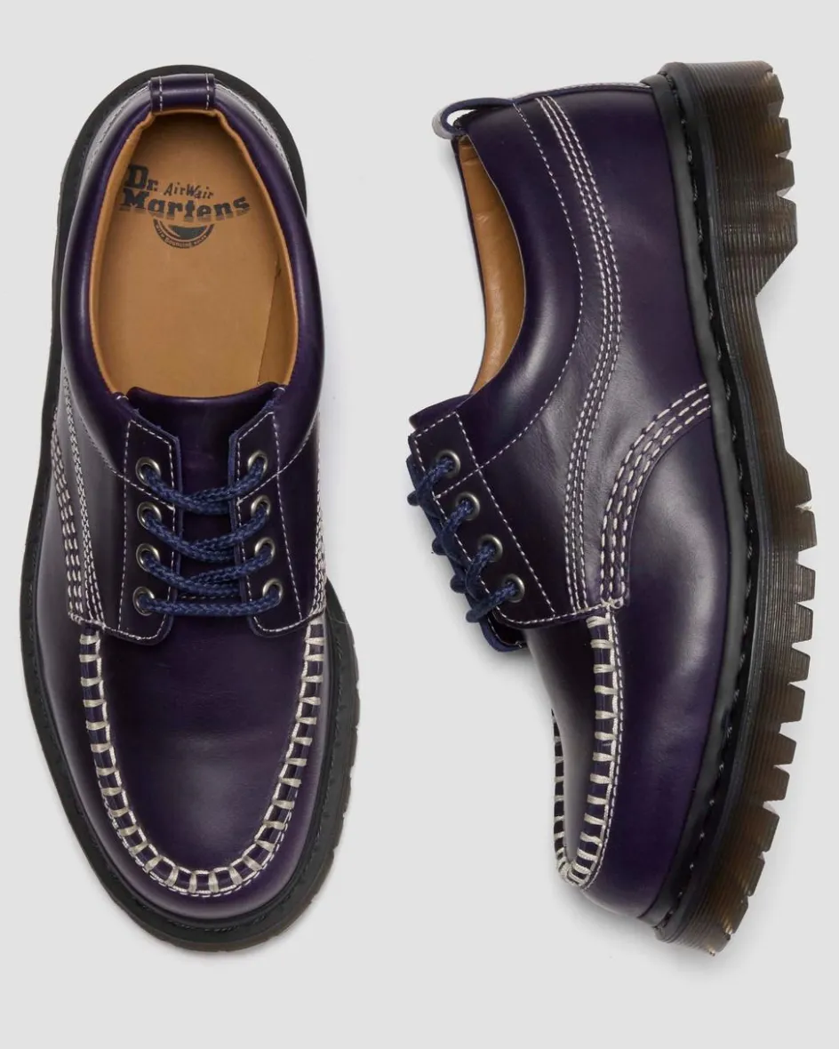 Dr. Martens Last Chance Styles|Last Chance Styles*LOWELL LEATHER MOC TOE SHOES in Midnight Blue MIDNIGHT BLUE — Orleans