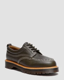 Dr. Martens Shoes|New And Featured*Lowell Wild Grain Leather Moc Toe Shoes in Dms Olive DMS OLIVE — Wild Grain