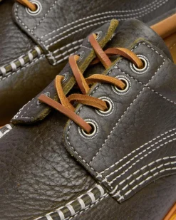 Dr. Martens Shoes|New And Featured*Lowell Wild Grain Leather Moc Toe Shoes in Dms Olive DMS OLIVE — Wild Grain